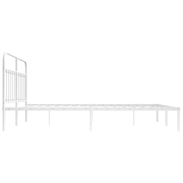 vidaXL Sengeramme i metall med sengegavl hvit 180x200 cm