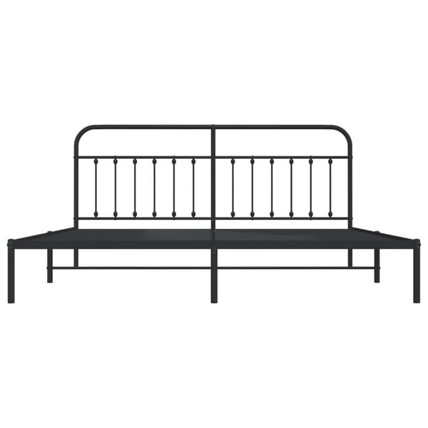 vidaXL Sengeramme i metall med sengegavl svart 193x203 cm