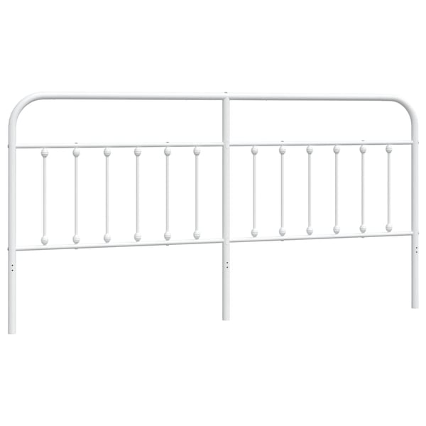 vidaXL Utskiftbar sengegavl i metall hvit 200 cm
