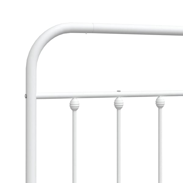 vidaXL Utskiftbar sengegavl i metall hvit 200 cm