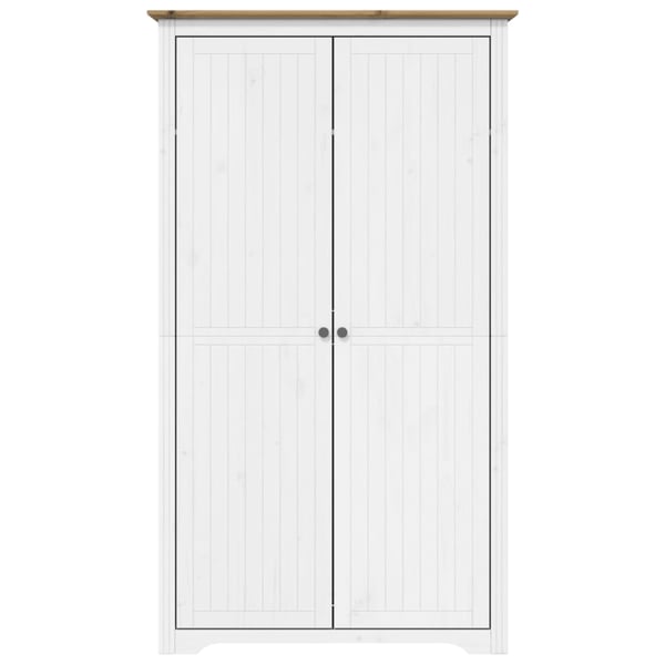 vidaXL Garderobe BODO hvit og brun 99x53,5x173 cm heltre furu