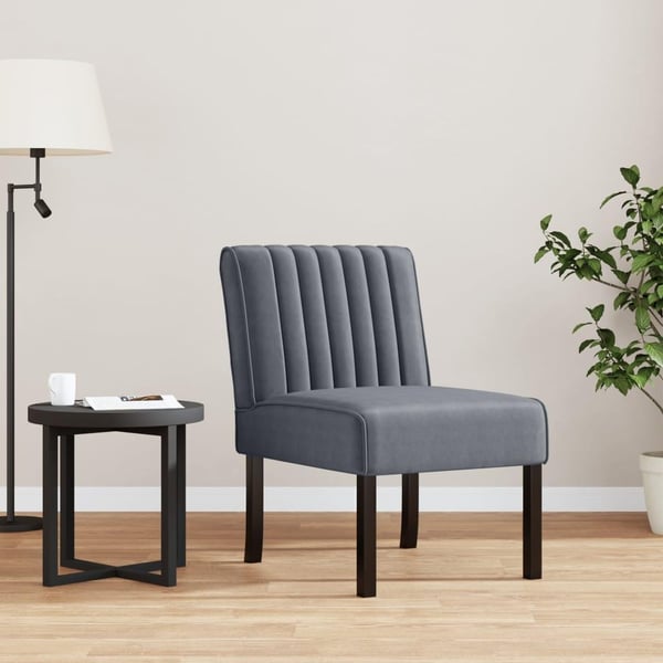 vidaXL stol velour mørkegrå