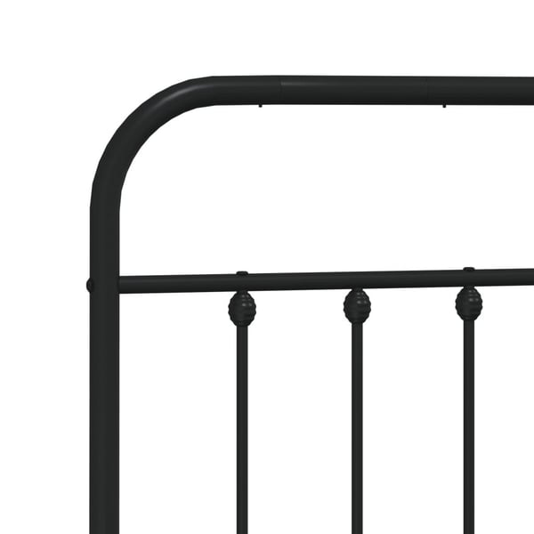 vidaXL Sengeramme i metall med hode- og fotgavl svart 140x200 cm