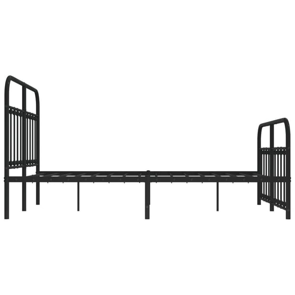 vidaXL Sengeramme i metall med hode- og fotgavl svart 140x200 cm