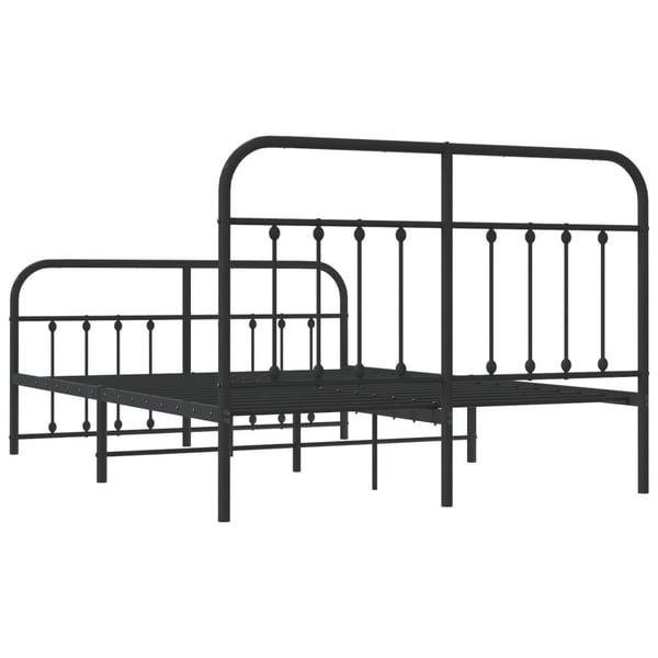 vidaXL Sengeramme i metall med hode- og fotgavl svart 150x200 cm