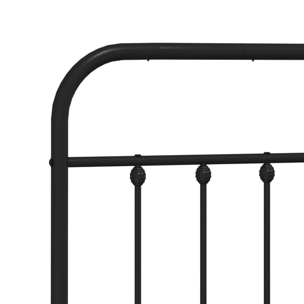 vidaXL Sengeramme i metall med hode- og fotgavl svart 150x200 cm