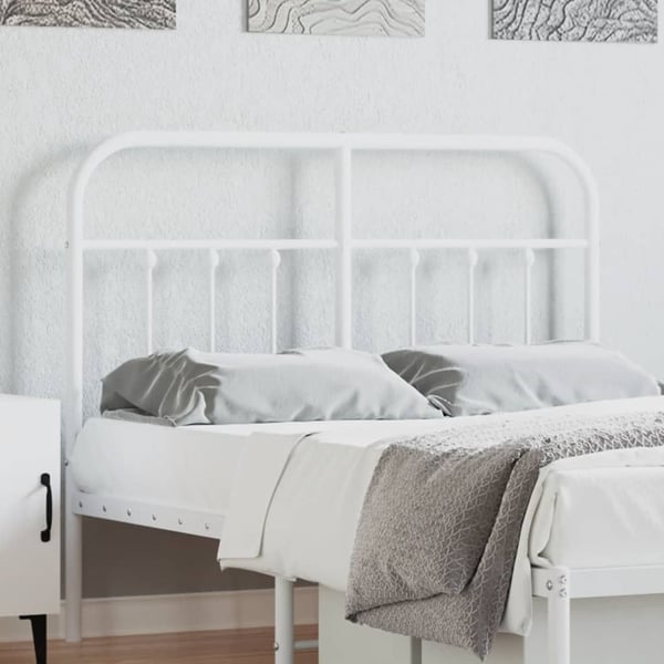 vidaXL Utskiftbar sengegavl i metall hvit 120 cm