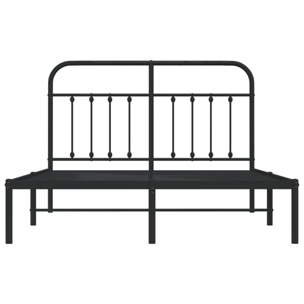 vidaXL Sengeramme i metall med hodegavl svart 140x190 cm
