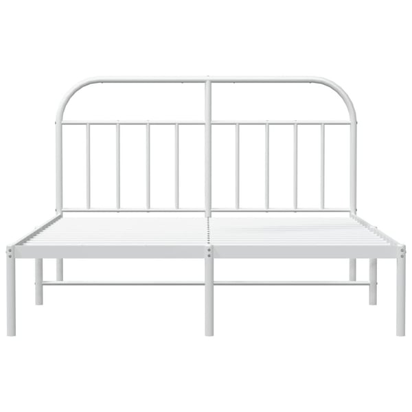 vidaXL Sengeramme i metall med sengegavl hvit 180x200 cm