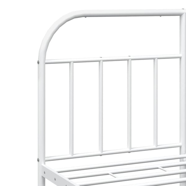 vidaXL Sengeramme i metall med hodegavl hvit 183x213 cm