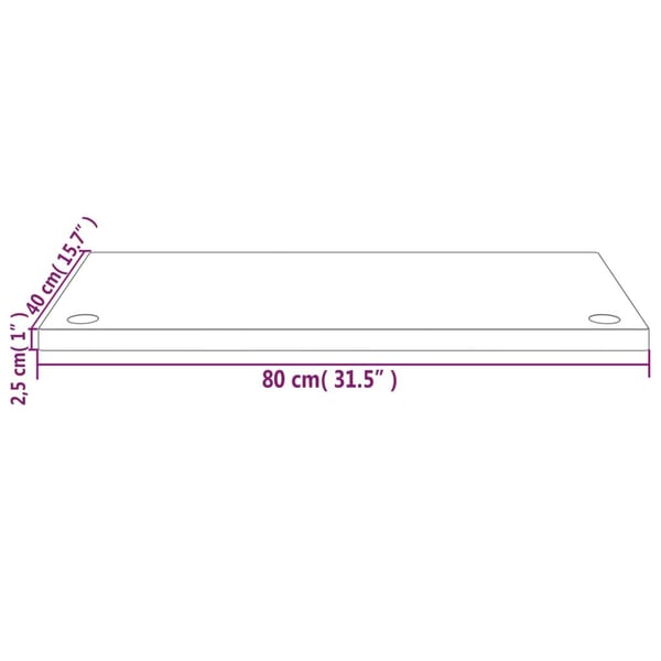 vidaXL skrivebordsplade 80x40x2,5 cm massivt fyrretræ