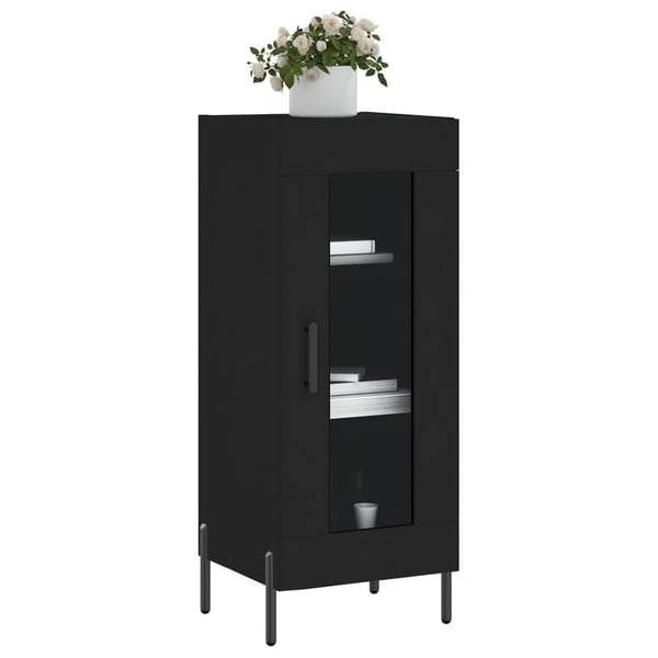 vidaXL Skjenk svart 34,5x34x90 cm konstruert tre