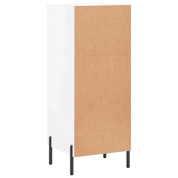 vidaXL Skjenk høyglans hvit 34,5x34x90 cm konstruert tre
