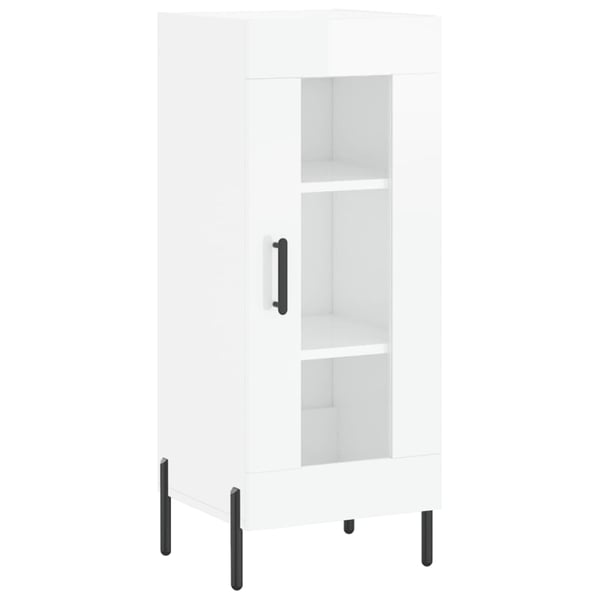 vidaXL skænk 34,5x34x90 cm konstrueret træ hvid højglans