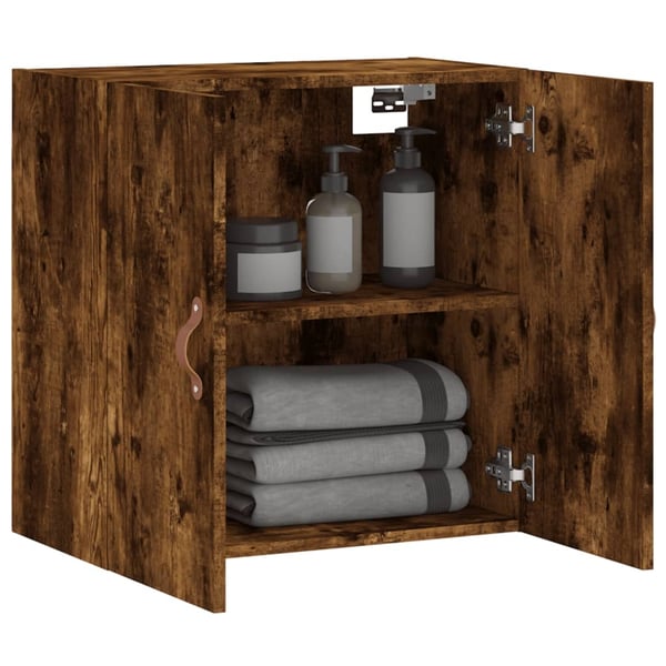 vidaXL Veggskap røkt eik 60x31x60 cm konstruert tre