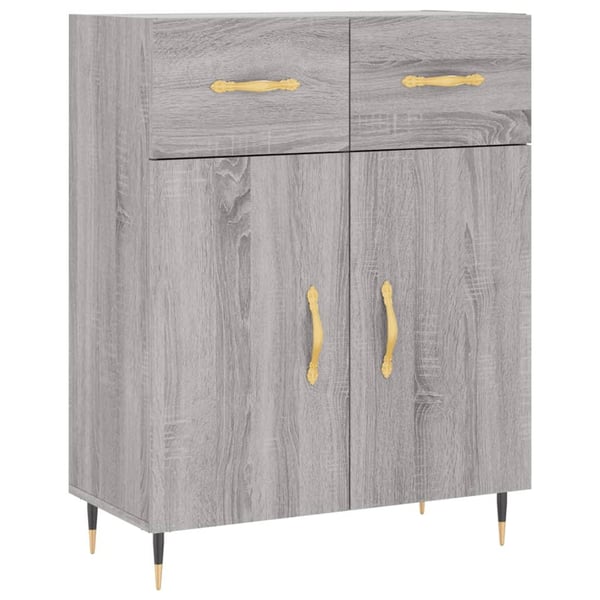 vidaXL skænk 69,5x34x90 cm konstrueret træ grå sonoma-eg
