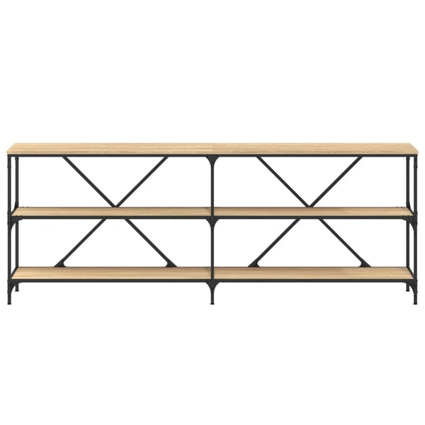 vidaXL Salongbord sonoma eik 200x30x75 cm konstruert tre og jern