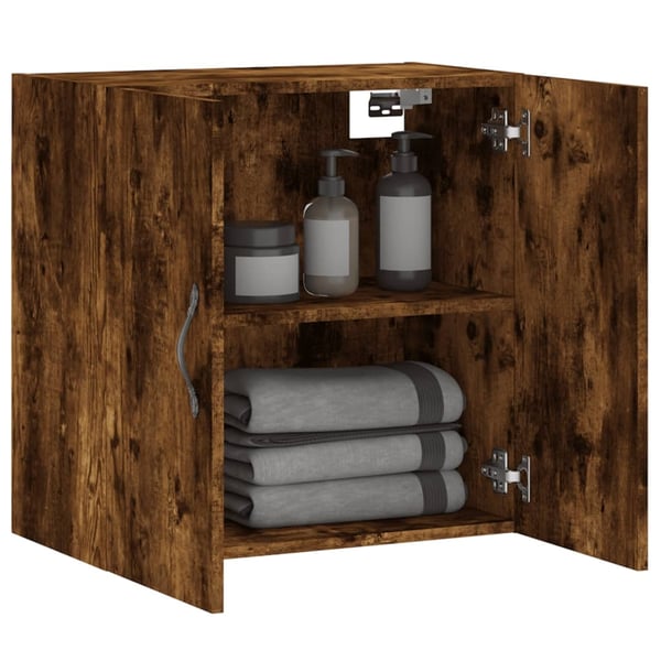 vidaXL vægskab 60x31x60 cm konstrueret træ røget egetræsfarve