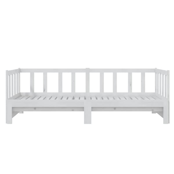vidaXL daybed med udtræk 2x(90x200) cm massivt fyrretræ hvid
