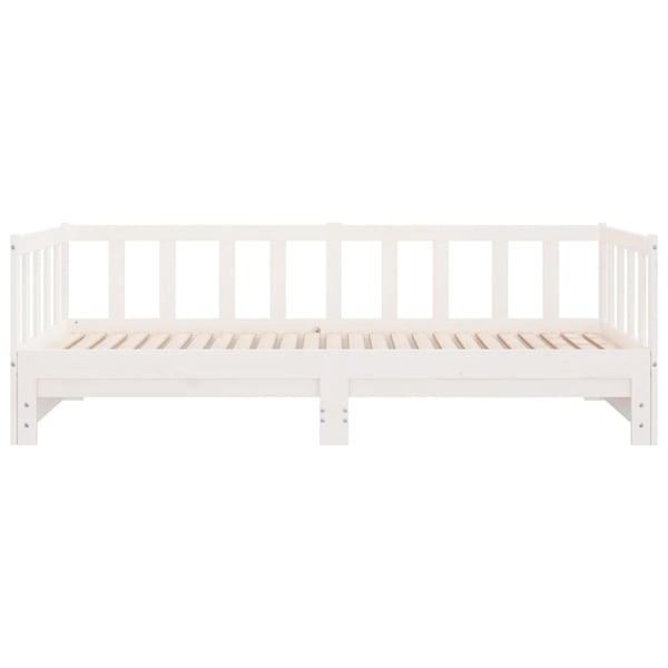 vidaXL daybed med udtræk 2x(90x200) cm massivt fyrretræ hvid