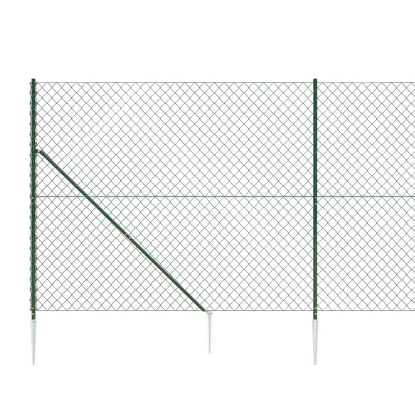 vidaXL Verkkoaita maapiikeillä vihreä 2,2x25 m