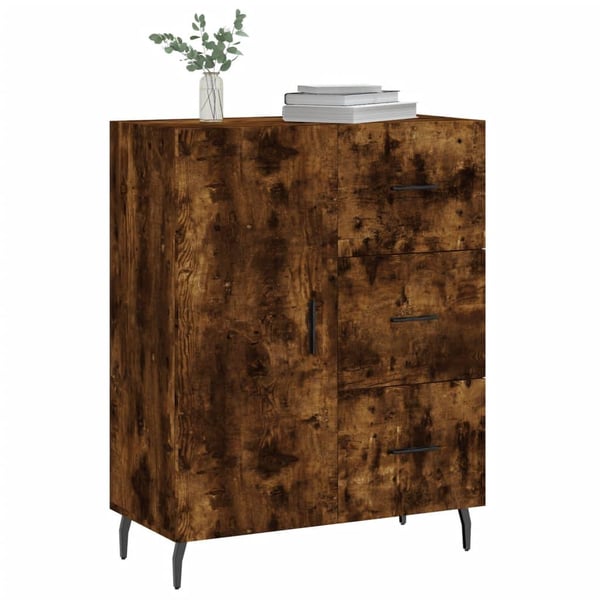 vidaXL Skjenk røkt eik 69,5x34x90 cm konstruert tre