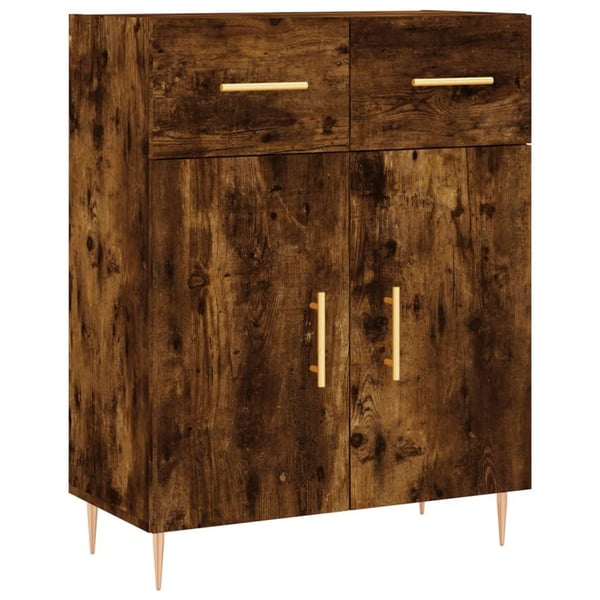 vidaXL Skjenk røkt eik 69,5x34x90 cm konstruert tre