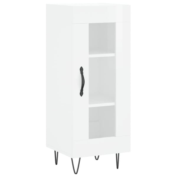 vidaXL Skjenk høyglans hvit 34,5x34x90 cm konstruert tre