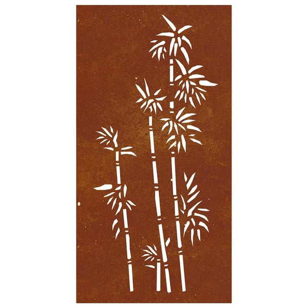 vidaXL Veggdekorasjon til hage 105x55 cm cortenstål bambusdesign