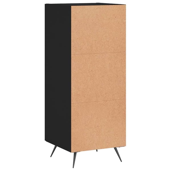 vidaXL Skjenk svart 34,5x34x90 cm konstruert tre