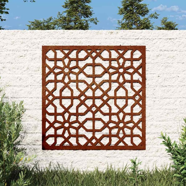 vidaXL Veggdekorasjon til hage 105x55 cm cortenstål maurisk design