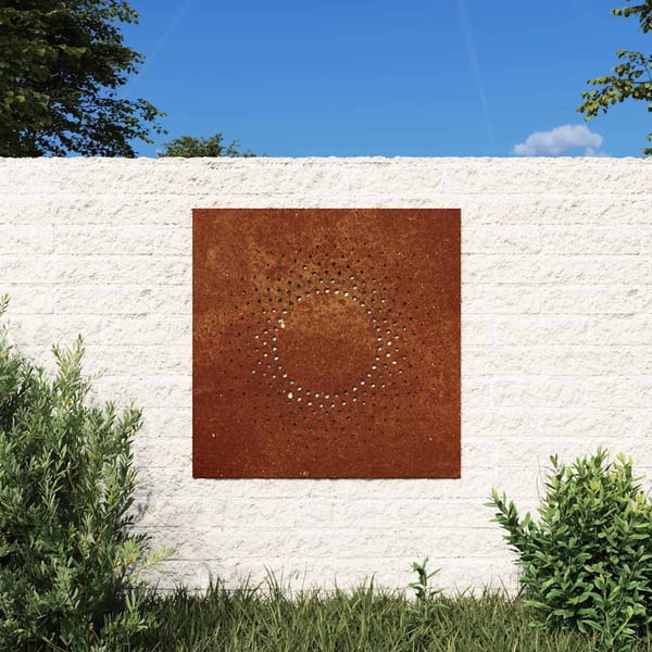 vidaXL Veggdekorasjon til hage 55x55 cm cortenstål soldesign