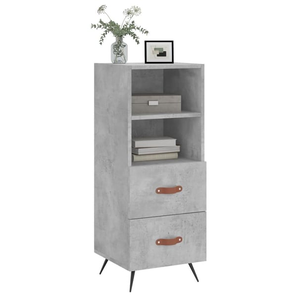 vidaXL Skjenk betonggrå 34,5x34x90 cm konstruert tre