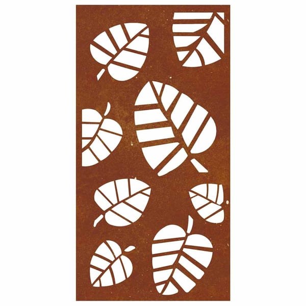 vidaXL Veggdekorasjon til hage 105x55 cm cortenstål bladdesign
