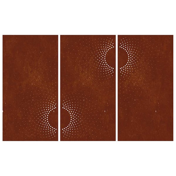 vidaXL Veggdekorasjoner til hage 3 stk 105x55 cm cortenstål soldesign