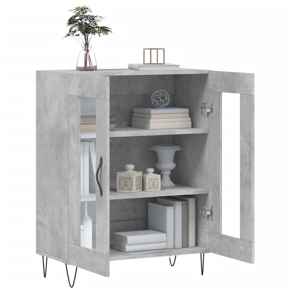 vidaXL Skjenk betonggrå 69,5x34x90 cm konstruert tre