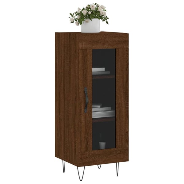 vidaXL skænk 34,5x34x90 cm konstrueret træ brun egetræsfarve