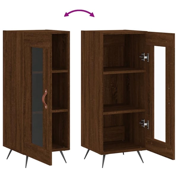 vidaXL Skjenk brun eik 34,5x34x90 cm konstruert tre