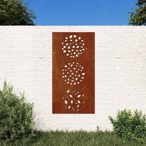 vidaXL Veggdekorasjon til hage 105x55 cm cortenstål bladdesign