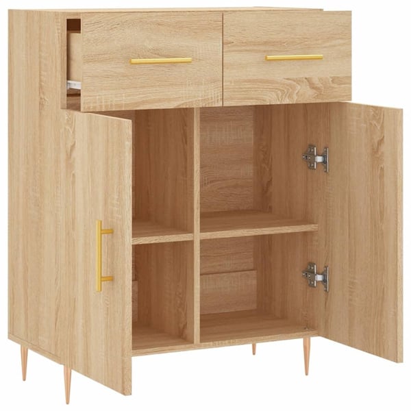 vidaXL Skjenk sonoma eik 69,5x34x90 cm konstruert tre