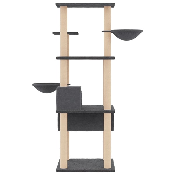 vidaXL kradsetræ med sisalstolper 141 cm mørkegrå