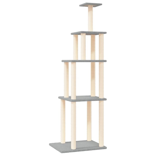 vidaXL Kissan kiipeilypuu sisal- raapimispylväillä vaaleanharm. 183 cm