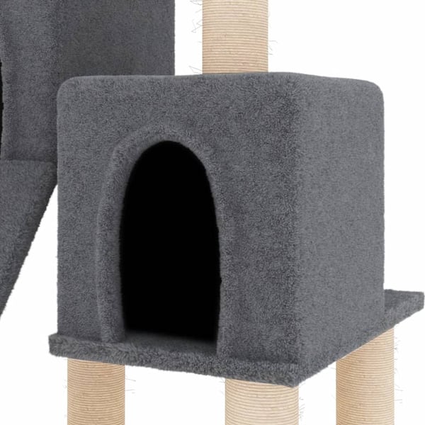 vidaXL Kattetre med klorestolper i sisal mørkegrå 82 cm