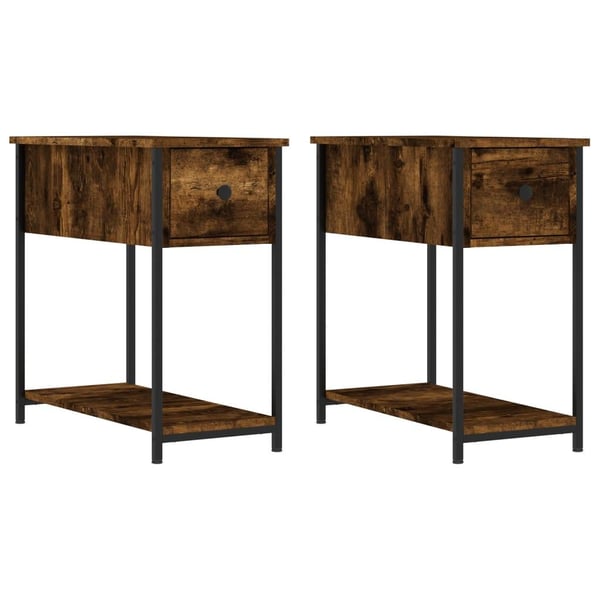 vidaXL Nattbord 2 stk røkt eik 30x60x60 cm konstruert tre