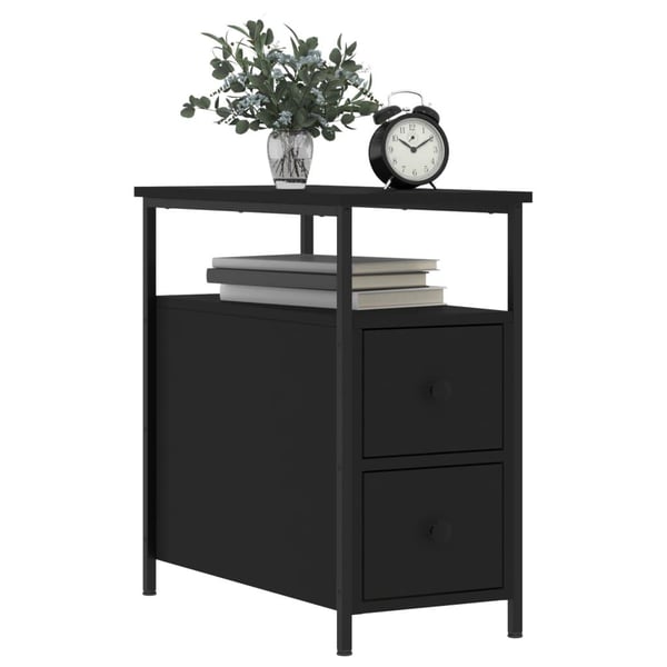 vidaXL sengebord 2 stk. 30x60x60 cm konstrueret træ sort