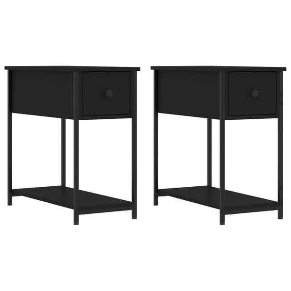 vidaXL sengebord 2 stk. 30x60x60 cm konstrueret træ sort