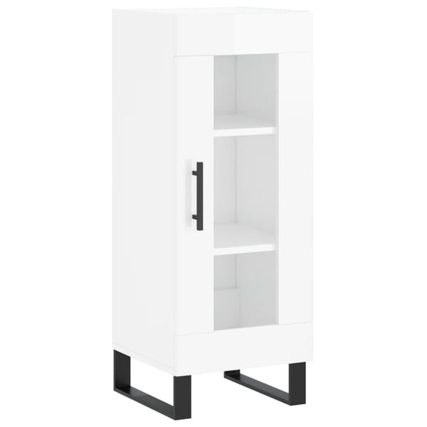 vidaXL Skjenk høyglans hvit 34,5x34x90 cm konstruert tre