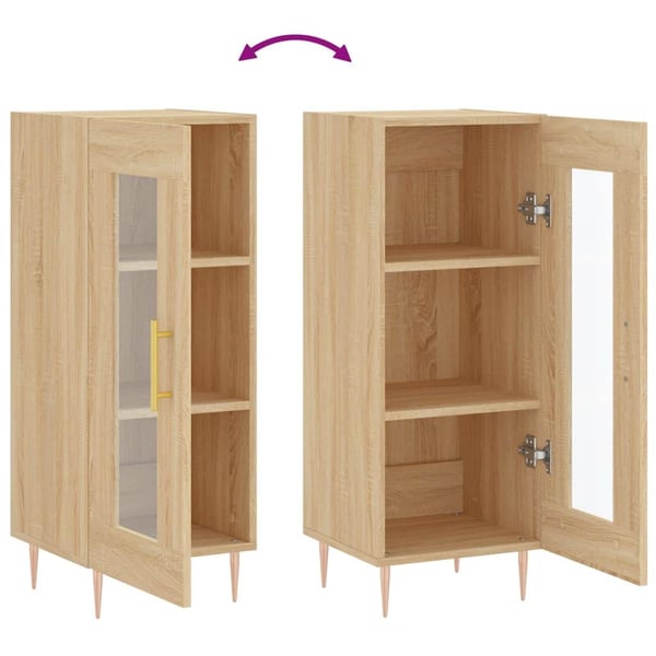 vidaXL Skjenk sonoma eik 34,5x34x90 cm konstruert tre