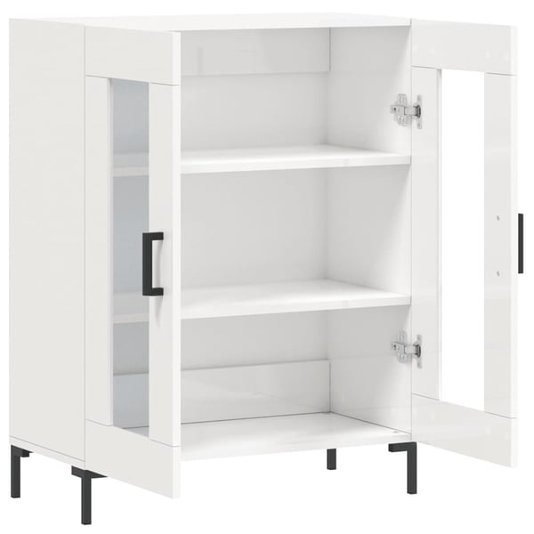 vidaXL Skjenk høyglans hvit 69,5x34x90 cm konstruert tre