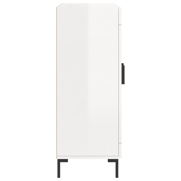 vidaXL Skjenk høyglans hvit 69,5x34x90 cm konstruert tre
